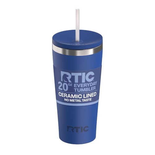 RTIC 20oz Everyday Tumbler, Insulated, Ceramic Lined, Cobalt - color: Cobalt, size: 20 Ounces