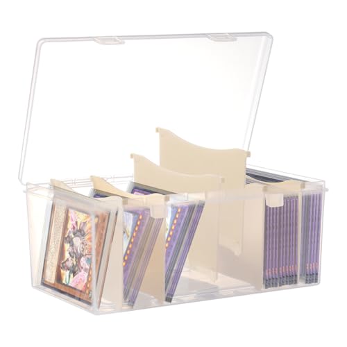 Trading Card Storage Box with 6 Dividers, Fit for Top Loader Storage, 1 Pcs - style: 1 Pack with 6 Dividers