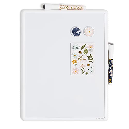 U Brands Contempo Magnetic Dry Erase Board White Board Kit, Set of 19, 11” x 14”, Fall Floral, Includes Magnets, Markers - color: Fall Floral
