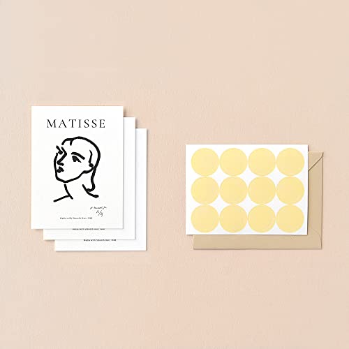 Monolike Day-by-day Card, Henri Matisse Drawing - Mix 36 Mini Single cards, 36 envelopes, 36 stickers Package - color: Henri Matisse Drawing