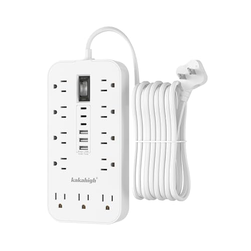 2 Prong Extension Cord with Multiple Outlets - 10 FT - color: White, size: 10FT