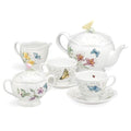 Lenox Butterfly Meadow Porcelain Teapot and Tea Cup Set, 9-Piece, 48oz - style: 9-Piece Tea Set