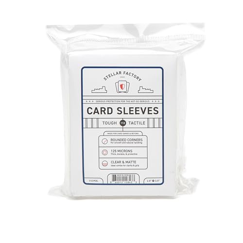 Stellar Factory Card Sleeves 112-Count, Matte & Clear, 2.5" x 3.5"