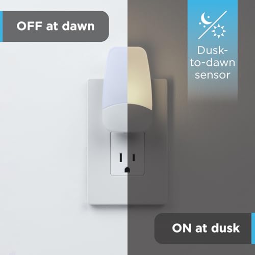 GE Plug in Night Light with Dusk to Dawn Sensor, 2 Pack - color: Warm White, size: 2 Pack