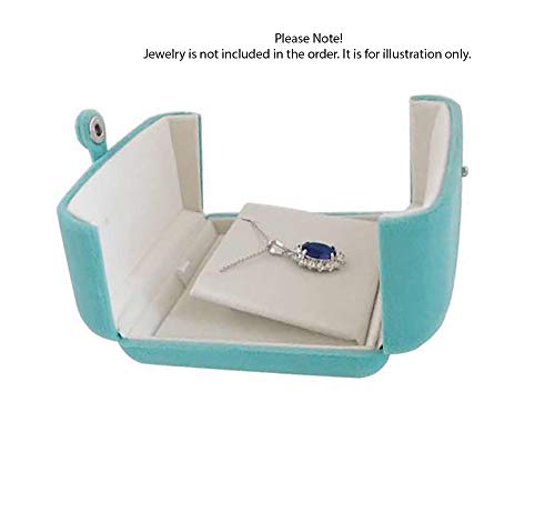 Aqua Packaging Case Premium Velvet Jewelry Gift Box Double Layer Function Necklace Earring Combo (Jewelry not included) - color: Necklace Earring Combo Case