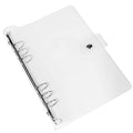 A5 Binder Cover 6-Ring Planner 7"x9.25" Clear Transparent Soft PVC Notebook Shell Round Ring Binder Cover Protector Snap Button Closure Loose Leaf Folder - color: Transparent, size: A5 (180mm x 235mm)