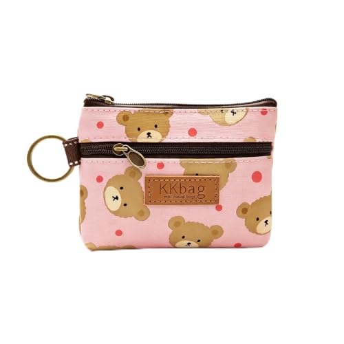 Coin Bag, Keyring Cute Coin Pouch for Women and Girls (pink bear) - color: pink bear