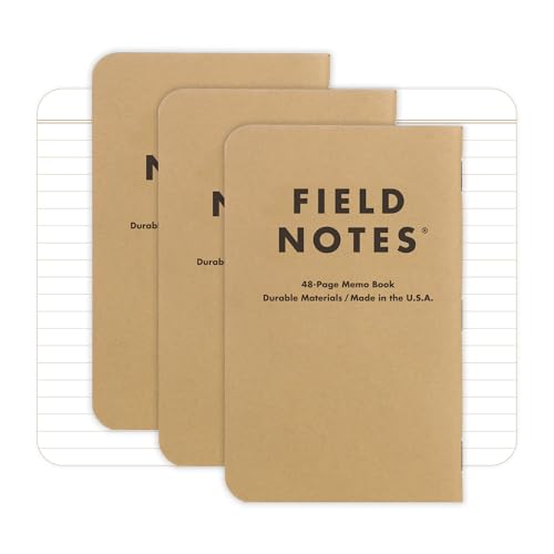 Field Notes: Original Kraft 3-Pack - Left-Handed - Ruled Paper Memo Books - Lined 48 Page Pocket Notebooks - 3.5" x 5.5" - color: Left-handed Ruled Paper