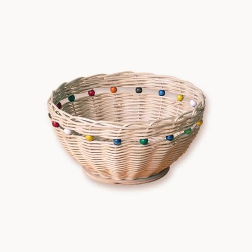 PEDDIG SHOP Beaded Basket Weaving Kit – DIY Rattan Craft Set for Beginners & Adults – Complete Basket Making Kit with Wooden Beading & Step-by-Step Guide