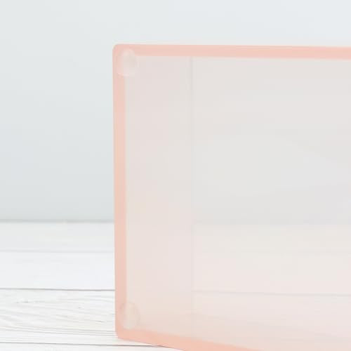 Pink Sticky Note Holder for Desk Acrylic Pink Paper Clip Holder Clear Sticky Notes Organizer 3 Grids Memo Note Pads Storage Container Notepad Dispenser for Cute Desktop Accessories