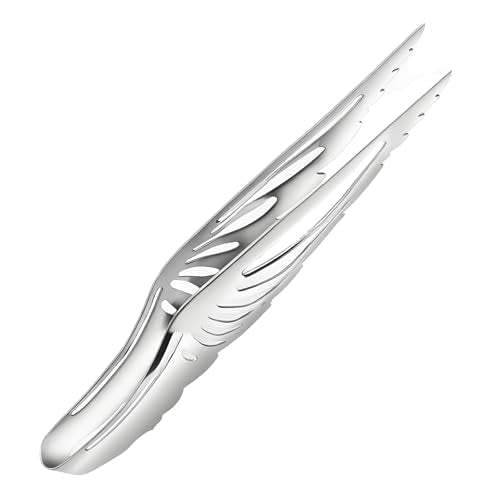 9 Inch Heat Resistant Coal Tongs - Professional Hookah Charcoal Tong with Anti-Slip Handle for Shisha, BBQ and Fireplace Use (Silver Coal Tongs 9") - size: Silver Coal Tongs 9"