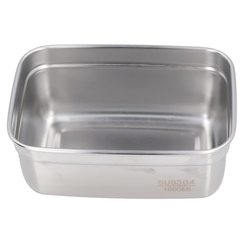 304 Stainless Steel Food Storage Container with Lid, Leak Proof Airtight Lunch Box, Reusable Lunch Box Containers Food Storage Box for Kitchen Freezer (1900ML) - color: 1900ML