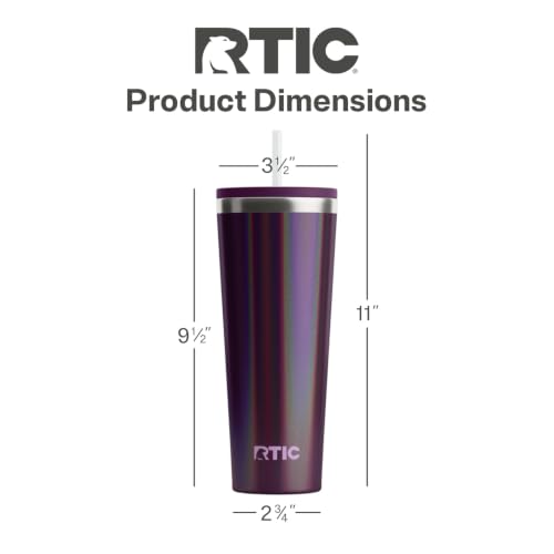 RTIC 28oz Everyday Tumbler, Insulated, Ceramic Lined, Plum Glitter - color: Plum Glitter, size: 28 Ounces