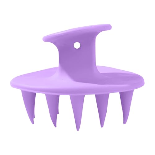 Hair Brushes with Scalp Massager Shampoo Brush, Silicone Hair Scrubber with Soft Bristles for Shower, Wet(Purple) - color: Purple
