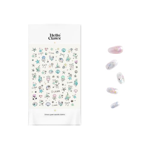 5D Embossed Under The Sea Stickers for Nail Art Jelly Fish Self-Adhesive Nail Art Decals for Women Nail Supplies Art Design Stickers (to5735) - style: to5735