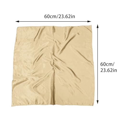 1 Piece of Square Satin Scarf Wrap Ribbon Neck Scarfs Halloween Retro Costume (23.62" x 23.62") - color: Khaki