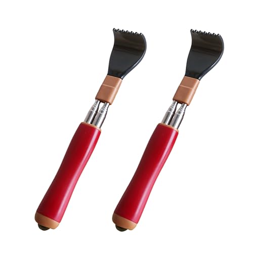 Portable Extendable Double-Pole Back Scratcher（8.3-21.3in），Hand Massager for Scratching Itches, Strong and Sturdy,Good Practical and Novel Gifts for Friends and Family. (Red, 2 Pack) - color: Red, size: 2 Pack