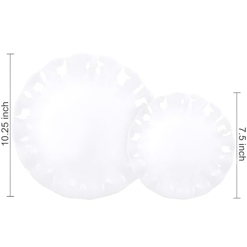 LIYH 24 Pcs White Plastic Plates Reusable - Unbreakable Party Plates, Microwave & Dishwasher Safe Camping Plate Sets Perfect for Parties, Birthday, Picnics, BPA Free (12Guests) - color: White, size: 24(12 Guests)