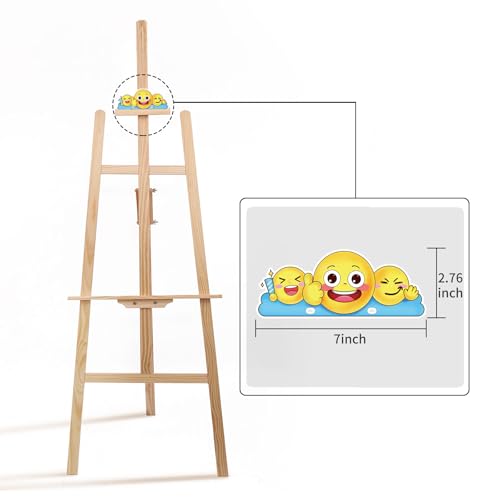 Smiley Wooden Easel for Painting, Wedding Signs & Display, Adjustable - color: Primary Colour