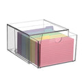 BTSKY 1 Pack Clear Index Card Box 3 x 5 Inch for Office Desk, Plastic