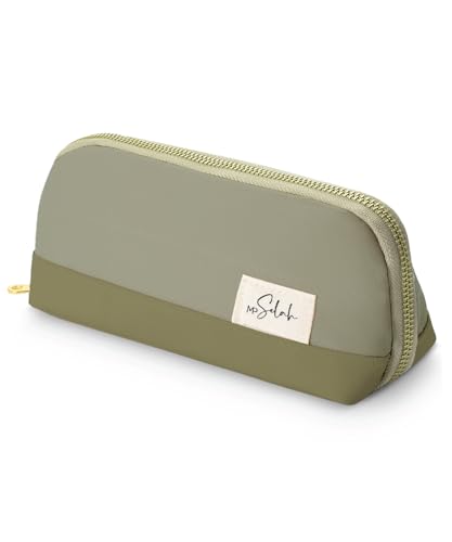 Mr. Pen- Wide-Opening Pencil Case, Triangle Design - color: Forest Green