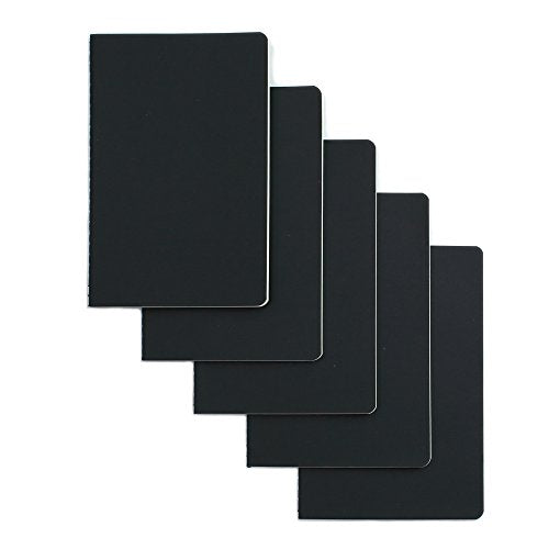 TWONE 6 Pack Notebooks Journal - 60 Dot Grid Page/30 Sheets, Premium Thick Paper Soft Cover Journal for Travel, Office, Work, Office, Home, School, Business Writing, 5.5 x 8.25 (Black) - style: Dotted