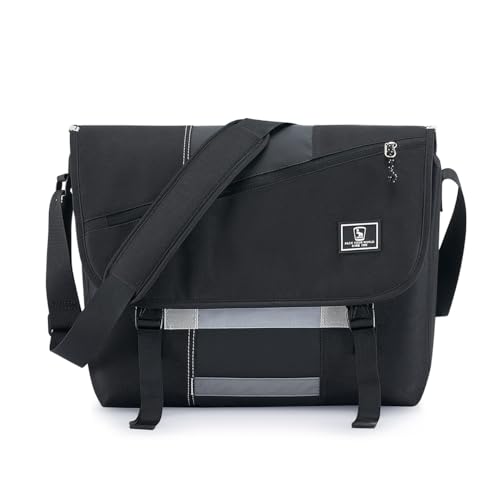 OIWAS Messenger Bag for Women, 17 Inch Laptop Crossbody Bags Men Casual Satchel Shoulder Bag College Travel Office Briefcase (Black, 17 inch) - color: Black, size: 17 Inch