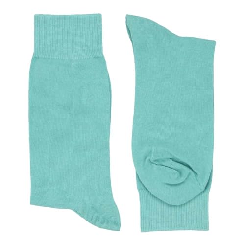 tiemart Men's Socks, Fits Men's Shoe Sizes 8-12 - color: Aquamarine Solid