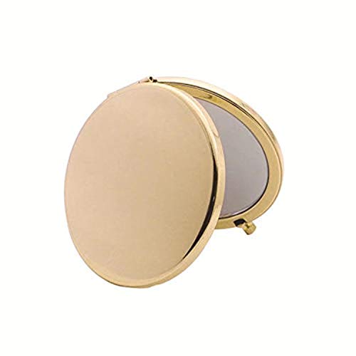 MIHAGUTY Magnifying Compact Mirror for Purses with 2 x 1x Magnification, Folding Mini Pocket Double Sided Travel Makeup Mirror,Perfect for Purse, Pocket Mirror for Gift - color: Gold, size: 0"L x 0"W