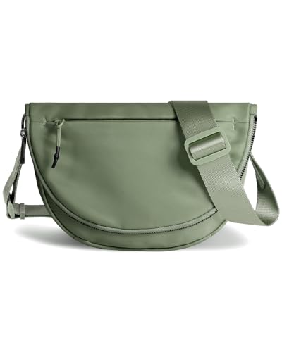 Crescent Bag for Women,Medium Nylon Crescent Bag Single Shoulder Bag - color: Bean Green
