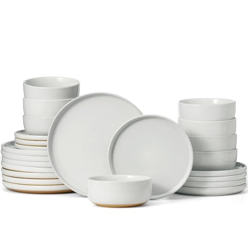 Famiware Milkyway 24-Piece Stoneware Dinnerware Set, White - color: White, size: Service for 8 (Standard Dinner Set)