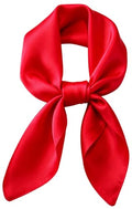 Silk Like Square Scarf for Women Men 27.5" - color: Bright Red