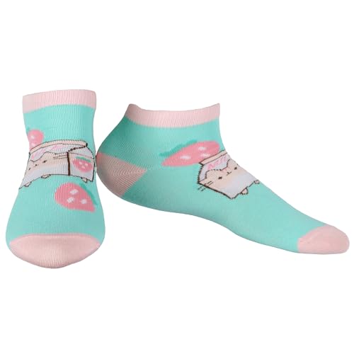 Culture Fly Pusheen Cat Socks Women's Pastel Snack Time 5-Pair Ankle Sock OSFM