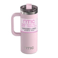 RTIC 20oz Road Trip Travel Mug with Lid and Handle, Ceramic Lined, Pale Pink - color: Pale Pink, size: 20 Ounces