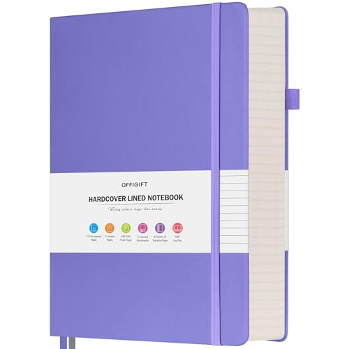 College Ruled Notebook A5, 312 Numbered Pages Diary, Lined Leather Journal - color: Purple, size: A5