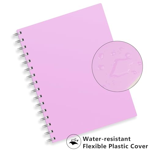 RETTACY Spiral College Ruled Notebook, 300 Pages, A5 Size (5.7" x 8.2") - color: Lilac, size: 5.7" x 8.2"