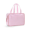 Toiletry Bag for Women, Pink Stripe - color: Pink Stripe