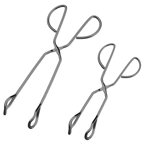 HINMAY 10" 13" Stainless Steel Kitchen Scissor Tongs, Set of 2 - color: Black