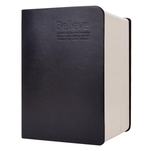 SAYEEC Thick Lined Journal Notebook 720 Pages Leather Journals for Writing B6 Soft Cover College Ruled Notebook 360 Sheets Lined Paper Memo Book Personal Daily Diary Gift for Men Work Note Taking - color: Black B6
