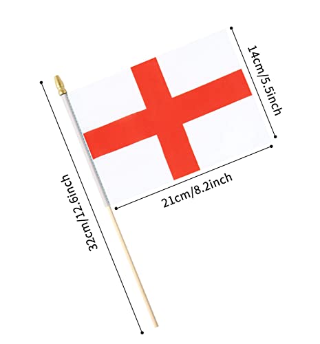 25Pack Small England Flag Handheld Mini English Flag on Stick 5x8 Inch - color: England