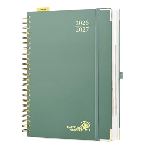 POPRUN 2026-2027 Daily Planner One Page Per Day, 8.5" x 12", Day Planner - color: Midnight Green, size: Large - 8.5" x 12", style: Academic Year 2026-2027