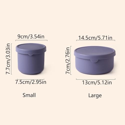 Lunch Boxes Leak Proof Eco-friendly Lids Silicone Bowl Thick Sturdy Airtight Food Storage Container (Small,Green)
