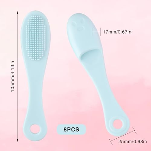 8 Pack Pore Brush for Face, Nose Scrubber for Removing Blackhead, Silicone Manual Facial Scrubber