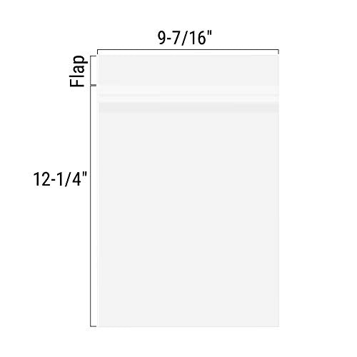 Golden State Art 9x12 Inch Crystal Sealed Clear Plastic Sleeves,100 Pack - size: 9 7/16 x 12 1/4