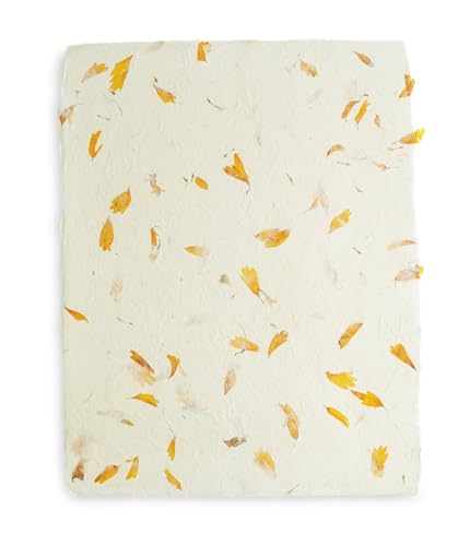 Handmade Lokta Deckle-Edge Printer Paper 8.5x11 (25 Sheets, Marigold) - color: Marigold