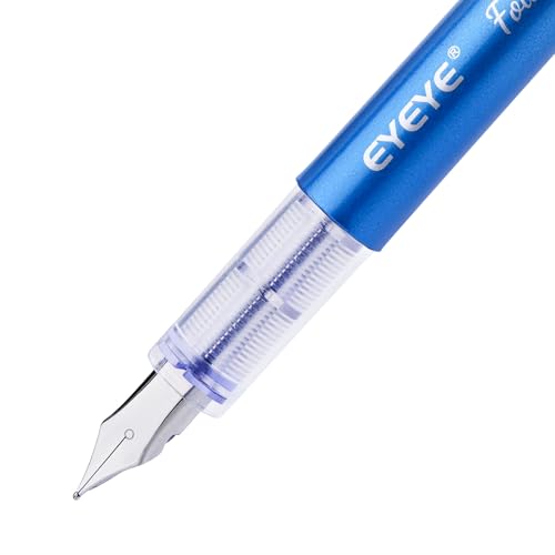 EYEYE Disposable Fountain Pens for Writing, Medium Point, Pack of 8 Black - color: Black