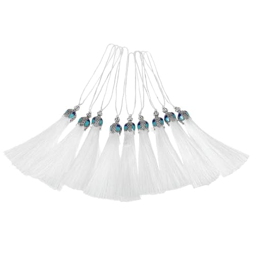 20pcs 16cm/6.3inches Vintage Silver Color Bookmark Tassels Silky Handmade Soft Craft Tassels with Loops for Bookmarks, Crafts and Jewelry Making (Mixed Color) - color: Mixed Color