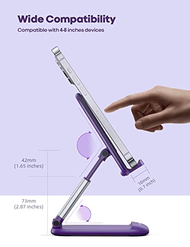 Lamicall Purple Phone Holder for Desk - Dark Purple Cellphone Stand - color: Dark Purple