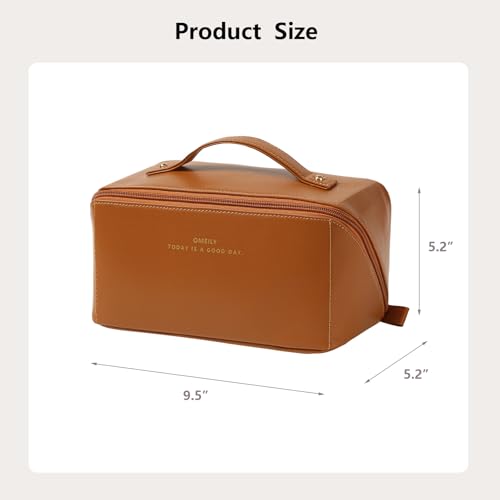 Omeily Travel Makeup & Toiletry Bag for Women Cosmetic Bag Makeup Organizer - color: C-Brown
