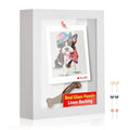 5x7 Small Shadow Box Picture Frame with Real Glass and Linen Back - color: White + Thickened Panel + Foam Packaging, size: 5x7